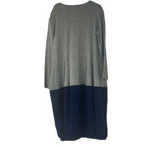 Basic Colors Girls Bubble Color Block two Tone sz 10 gray navy dress casual midi